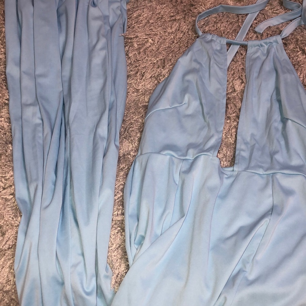 Light blue halter mermaid dress